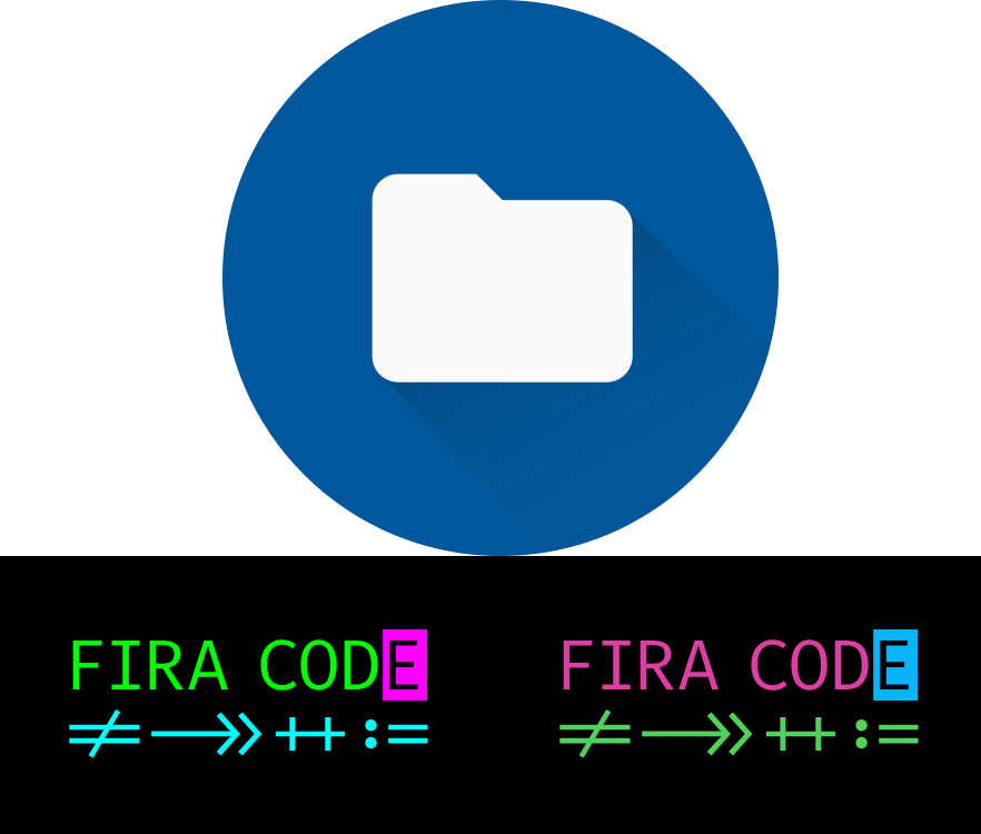 Fira Code and Material Icon Theme
